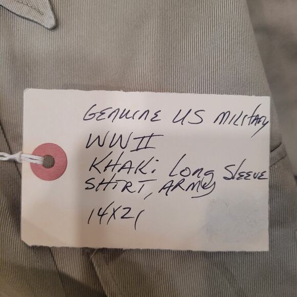 VTG U.S. Military Khaki Utility Shirt – G-0378, L/S, 14" Neck Exc. Condition - Picture 4 of 4